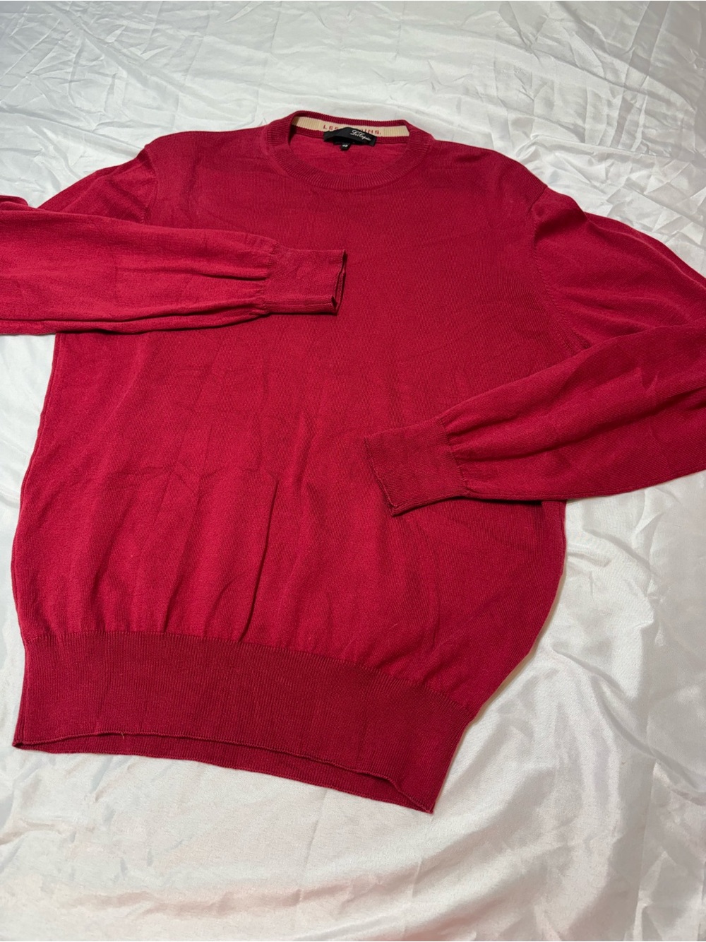 Les Copains Italy Crew Neck Sweater 48 US L XL Luxury Knit Pullover Red